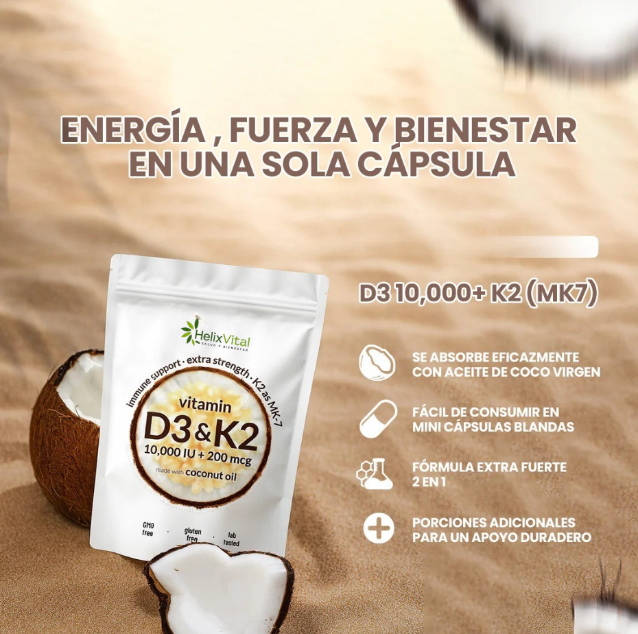Vitamina D3 + K2: Tu Dosis de Sol para el Bienestar Diario