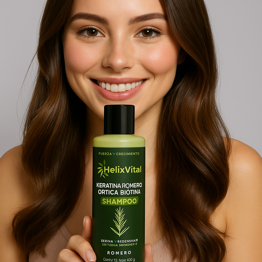 Keratina + Romero + Ortiga + Biotina - Champú Nutritivo y Regenerador para Cabello Grueso y Voluminoso
