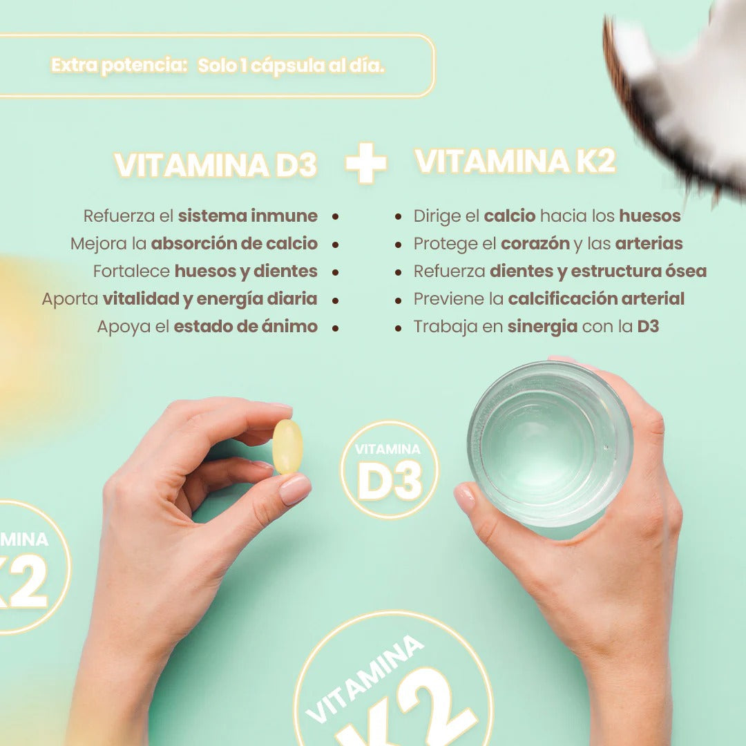 Vitamina D3 + K2: Tu Dosis de Sol para el Bienestar Diario