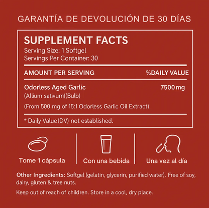Aged Garlic Extract 7500 mg - El secreto natural para el apoyo general al bienestar cardiovascular