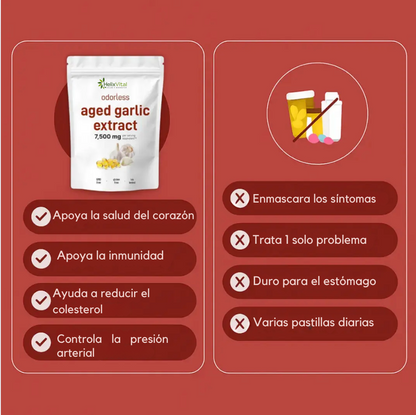 Aged Garlic Extract 7500 mg - El secreto natural para el apoyo general al bienestar cardiovascular