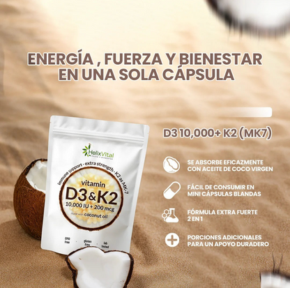 Vitamina D3 + K2: Tu Dosis de Sol para el Bienestar Diario