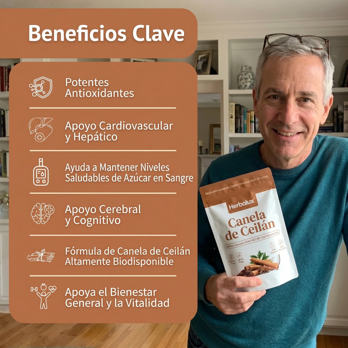 Canela De Ceilán Equivalente a 7,200 mg con Aceite MCT
