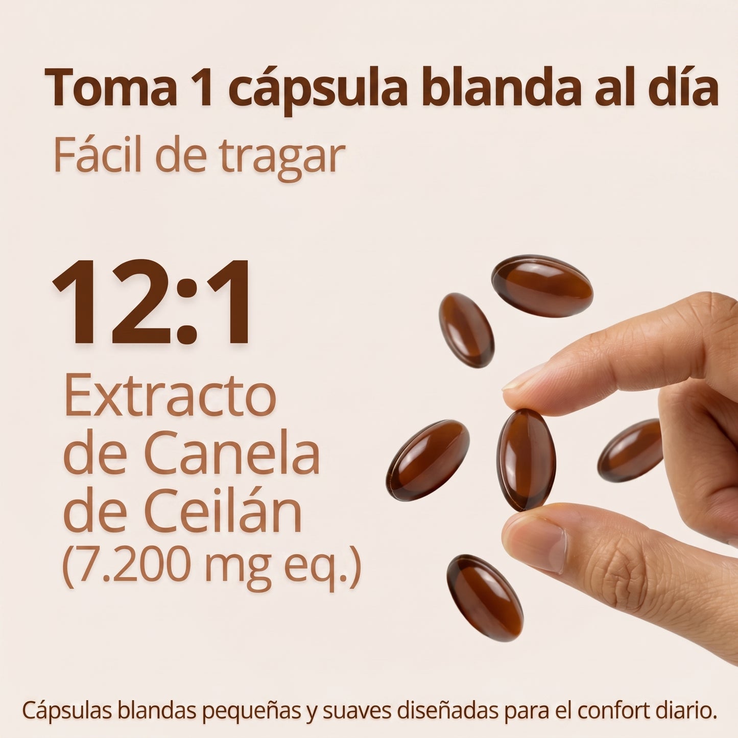 Canela De Ceilán Equivalente a 7,200 mg con Aceite MCT