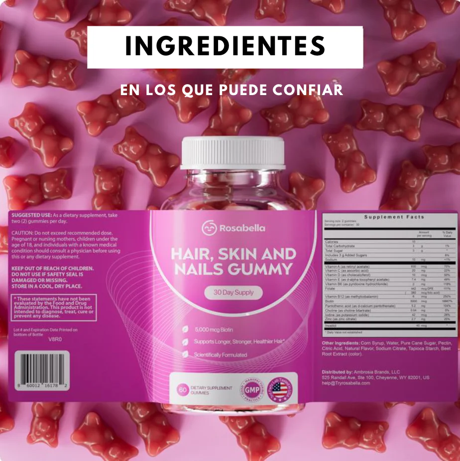 Rosabella Biotina - Tu Secreto para un Cabello y Uñas Espectaculares