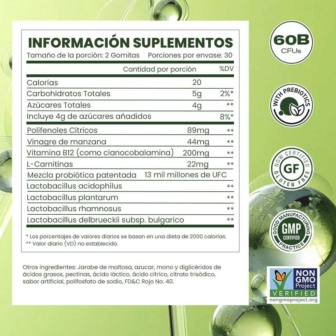 Gummies de Vinagre de Manzana™ - Tu Aliado Diario para el Bienestar Digestivo.
